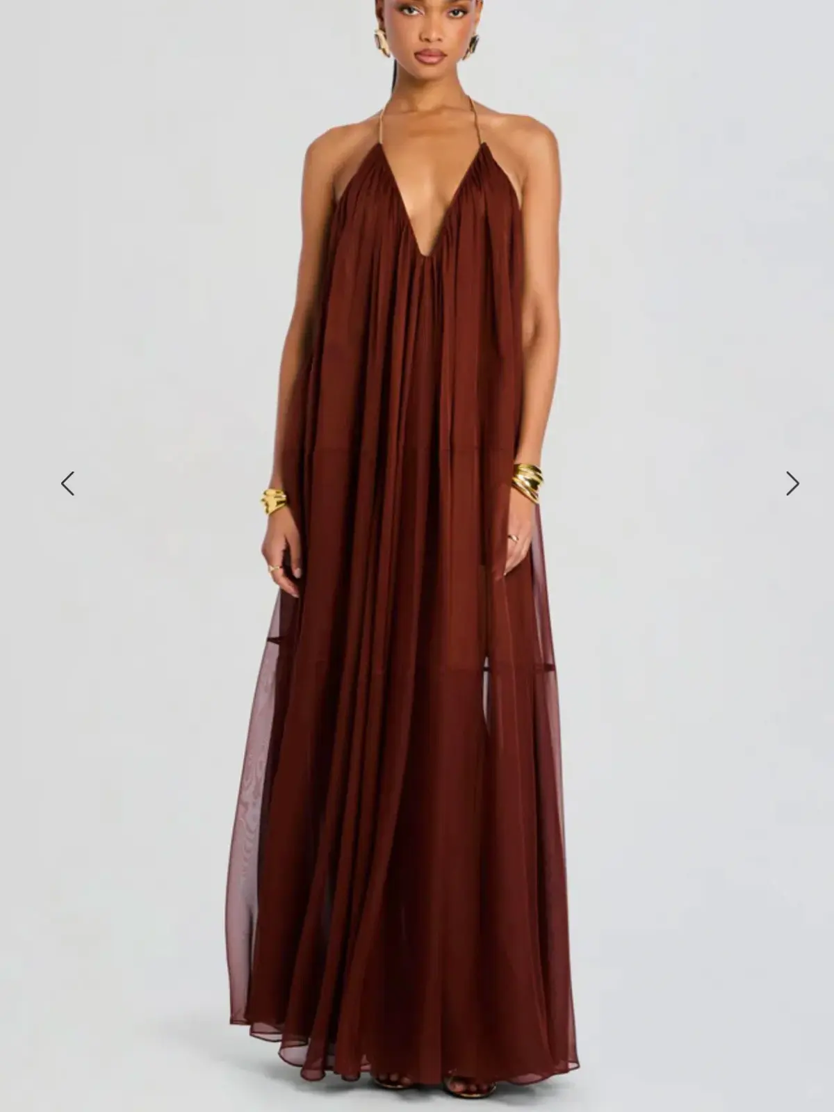 Retrofete arlet chiffon dress chestnut size XS 6  - Image 6