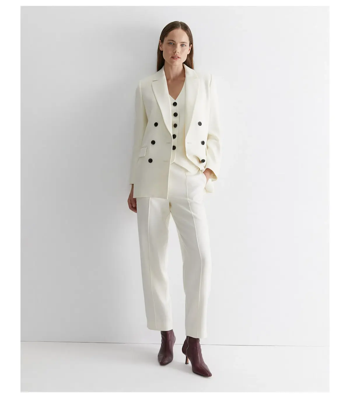 Sportscraft Frankie Twill Coat and Tailored Trouser Winter White S / AU 10 - Image 1