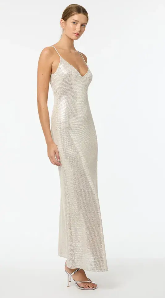 Manning Cartell High Voltage Slip Maxi Dress Nude Silver Size 6  - Image 2