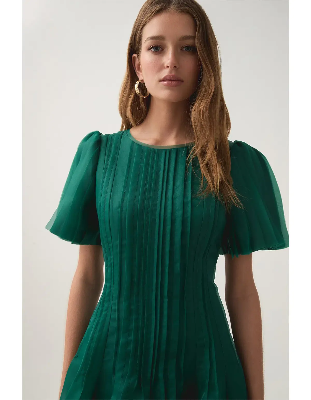 AJE nova pleated midi dress green size 12 - Image 4