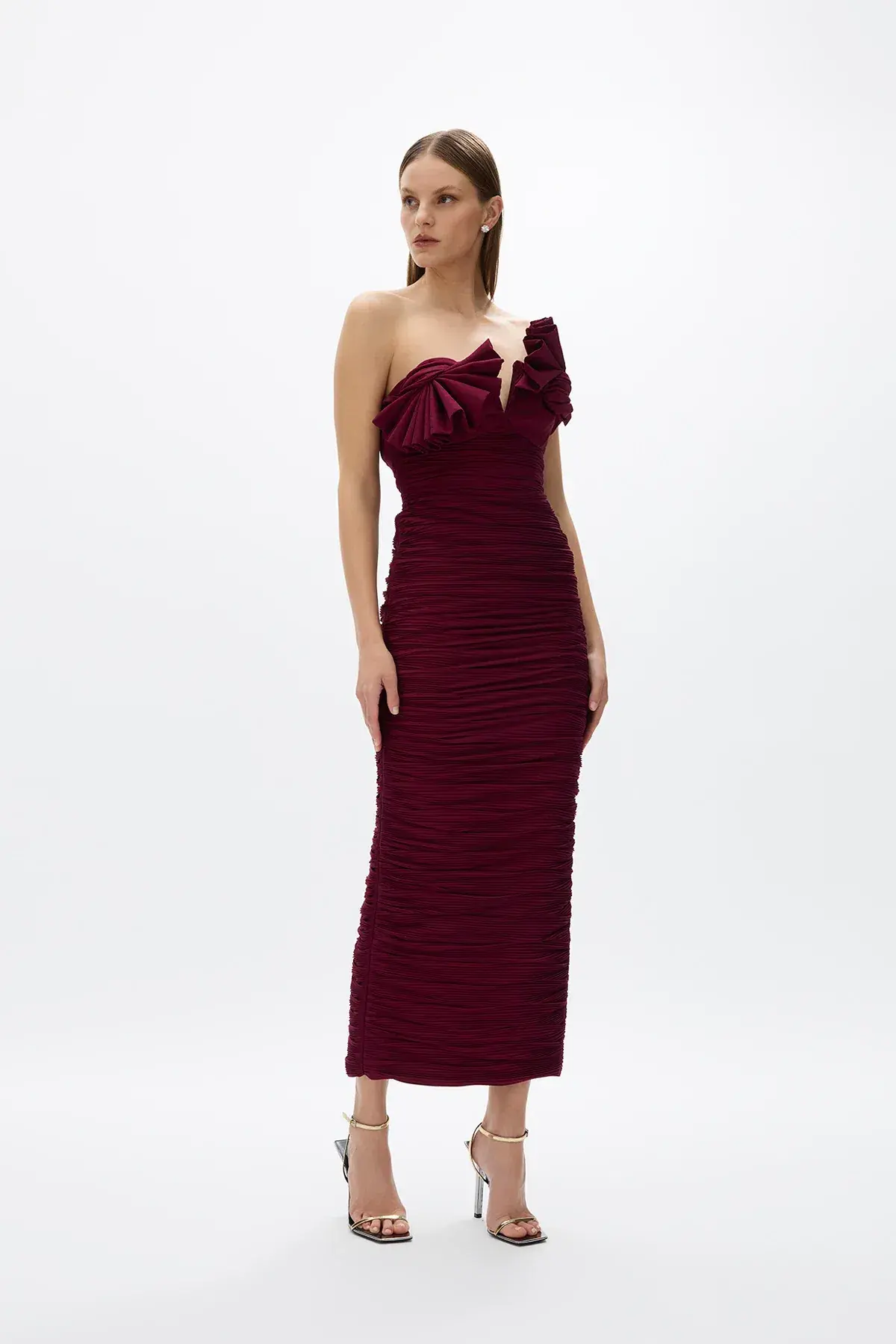 Rachel Gilbert — Jensen Dress (Merlot) Size 2 - Image 3
