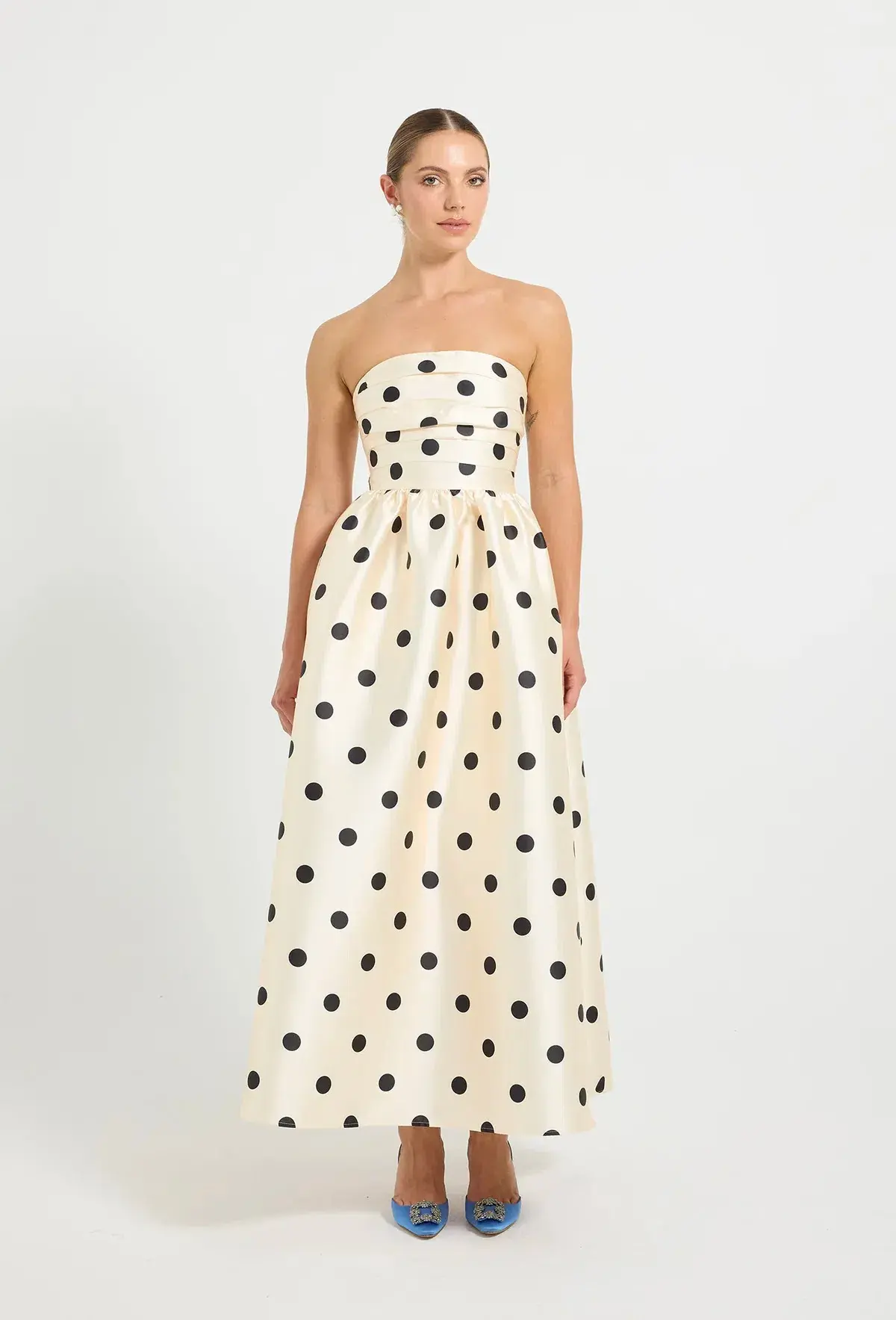 Pasduchas DOTTIE strapless midi cream/black size 10 - Image 1