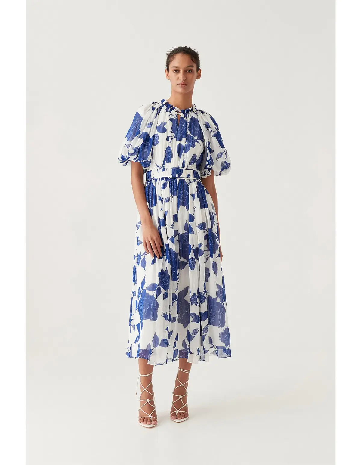 AJE ELYSIUM BLOUSON MIDI DRESS in NEO ROSE SIZE 14 - Image 2