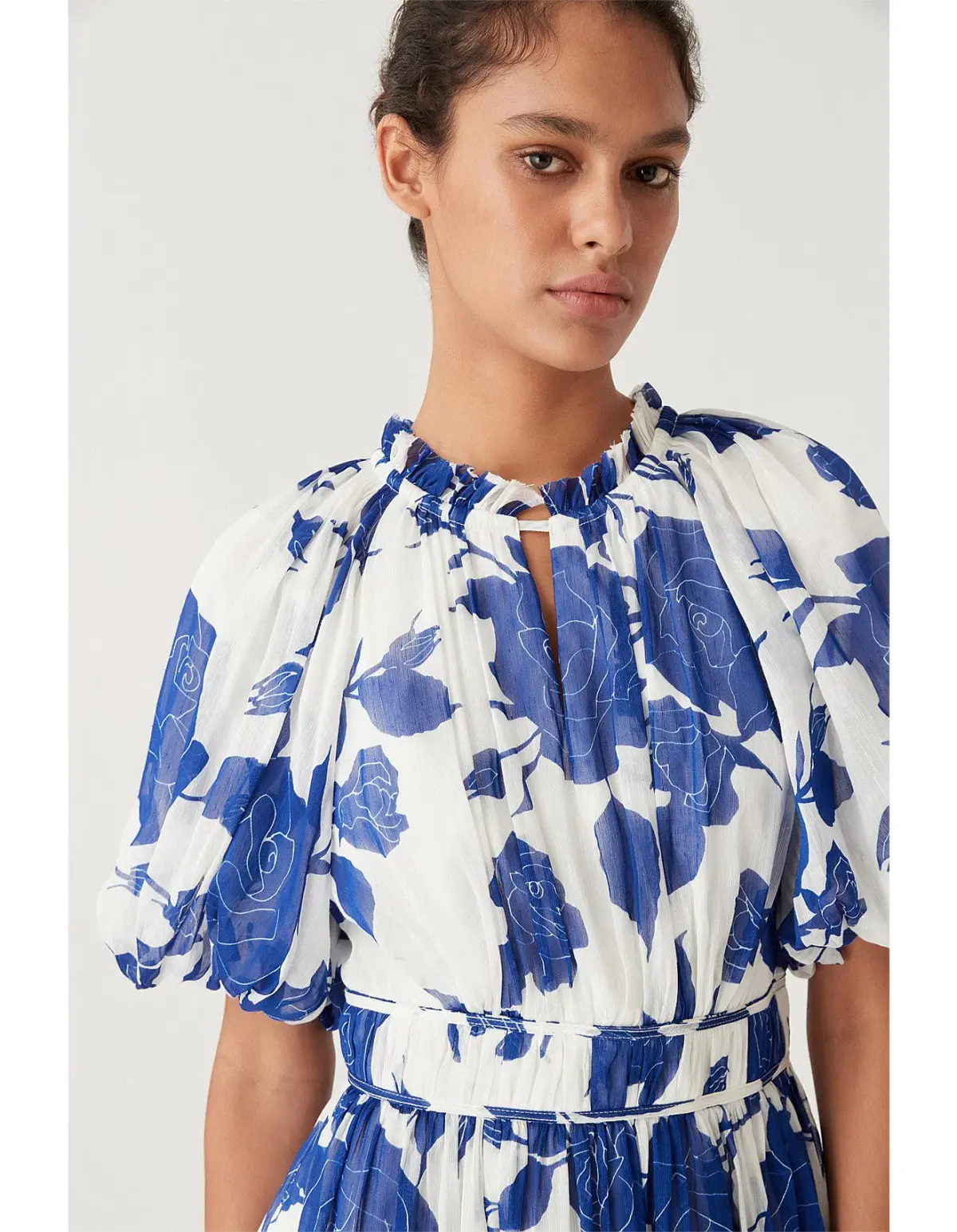 AJE ELYSIUM BLOUSON MIDI DRESS in NEO ROSE SIZE 14 - Image 4