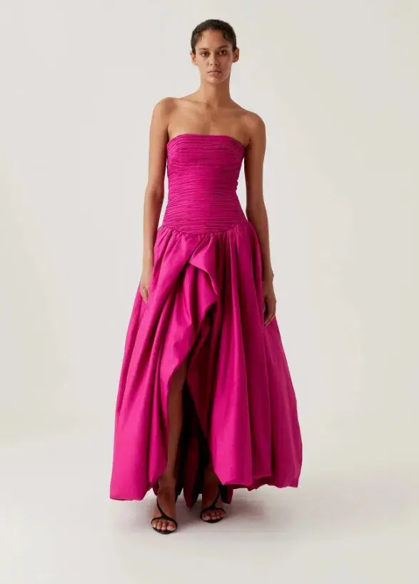 Aje Viollette Bubble Hem Maxi Dress in Deep Magenta Size 10 AU **FREE EXPRESS POST SHIPPING** - Image 2