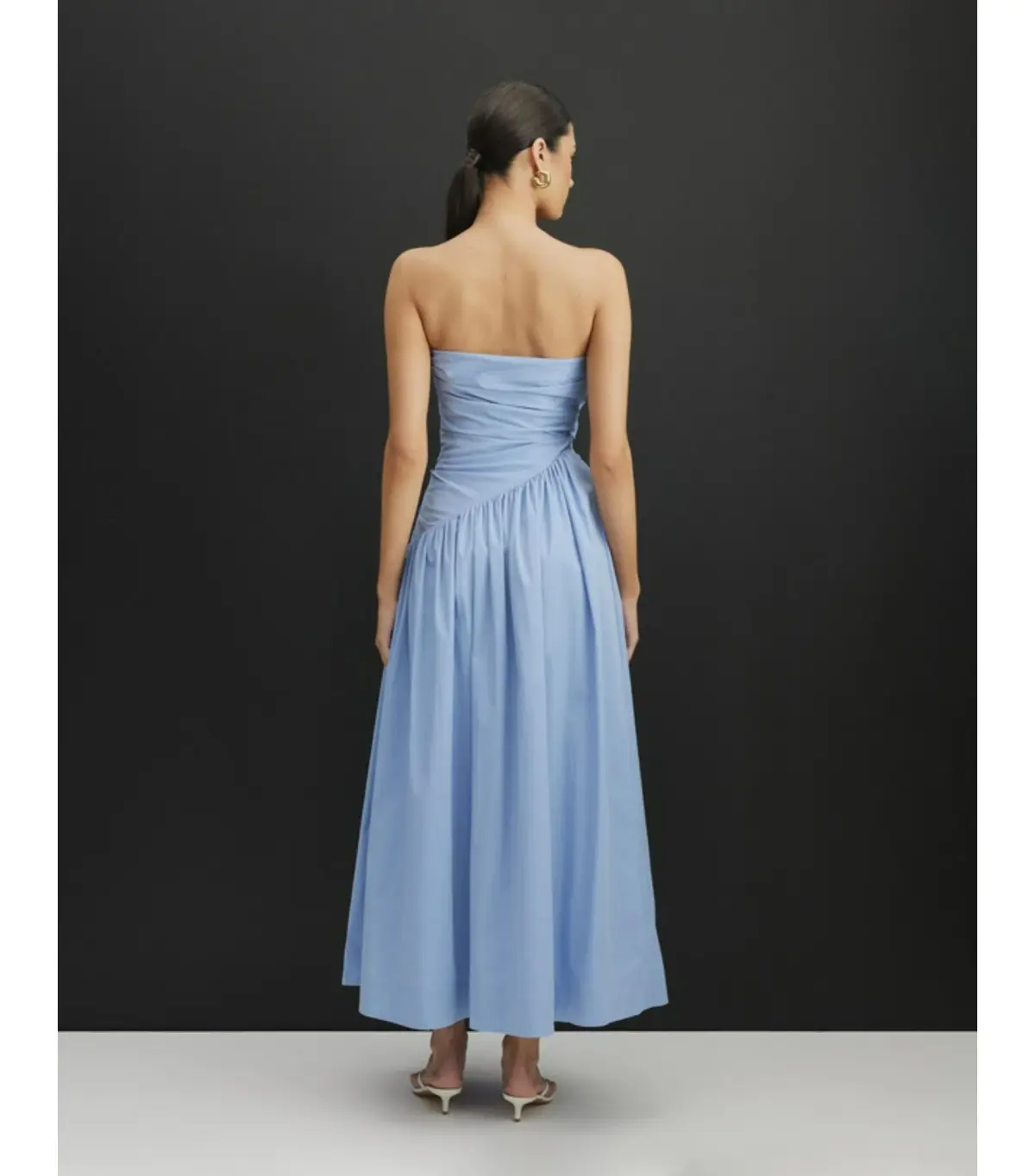 Aere Kiera Strapless Midi Dress in Blue Size AU 8 - Image 2