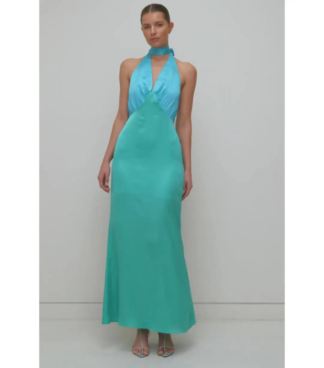 The Wolf Gang Oahu Slip Dress in Aquamarine Size S / AU 8 for rent on The Volte - main image