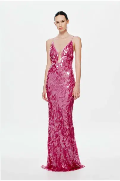 Misha Pink Sapphire Sequin Dress - Image 3