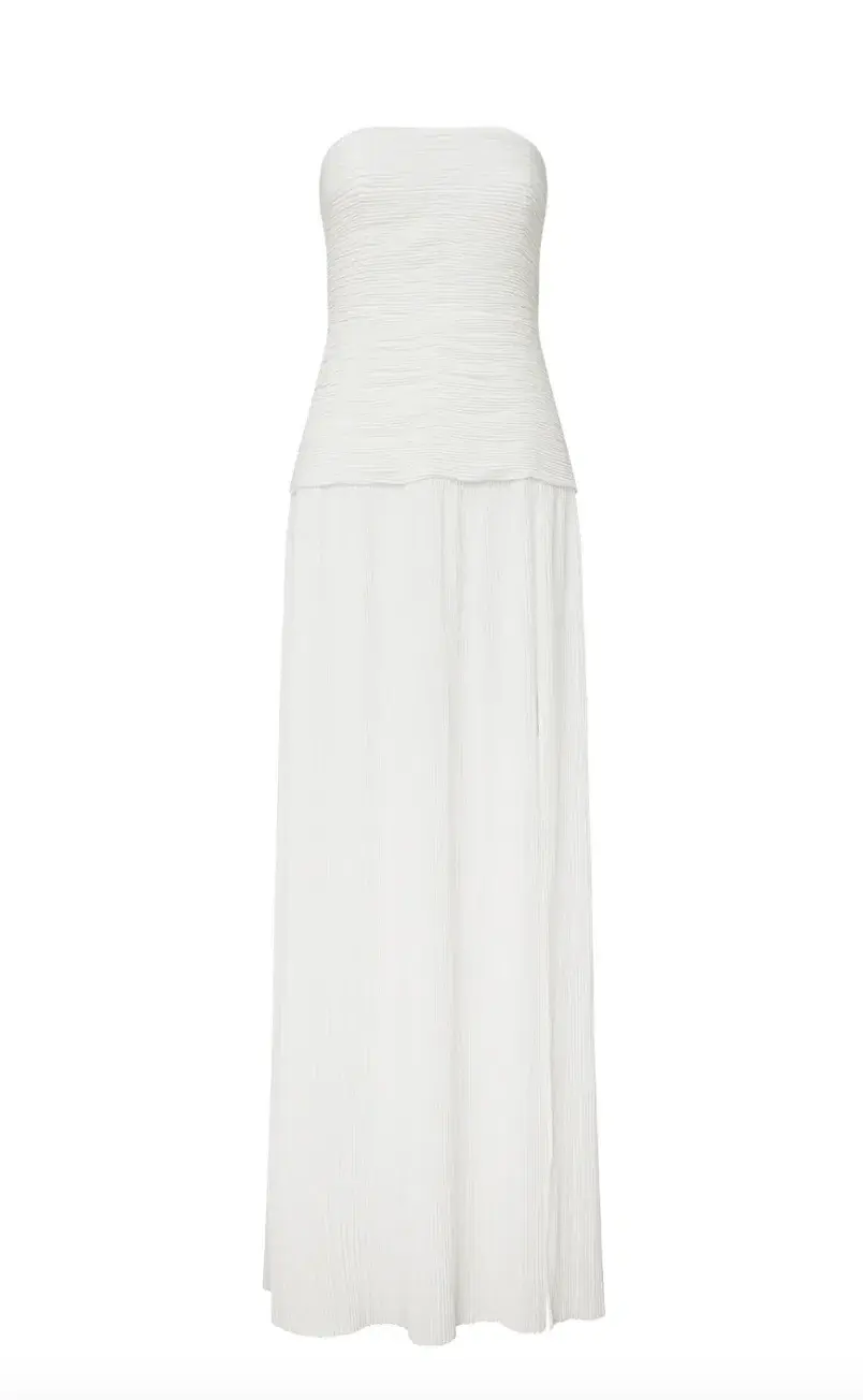 MANNING CARTELL DOUBLE TIME PLEAT STRAPLESS MAXI DRESS in WHITE AU 8 - Image 2