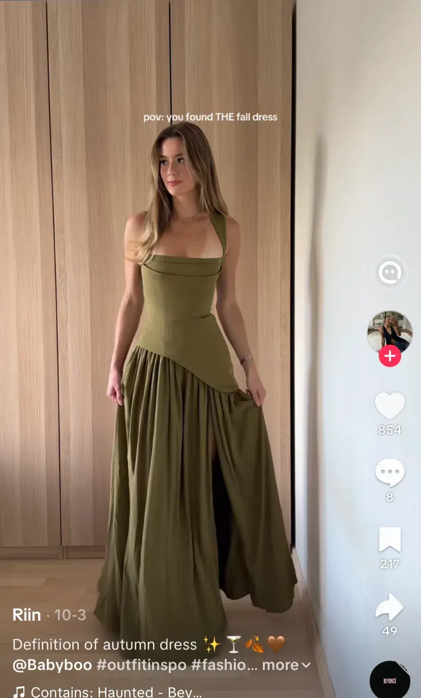 BABYBOO TULLULAH MAXI DRESS DEEP OLIVE SIZE S - Image 6