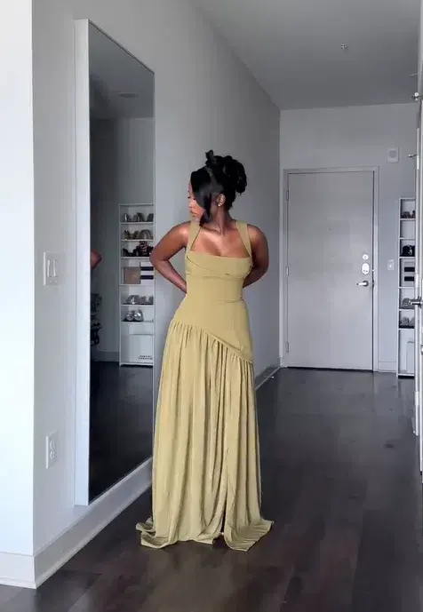 BABYBOO TULLULAH MAXI DRESS DEEP OLIVE SIZE S - Image 5