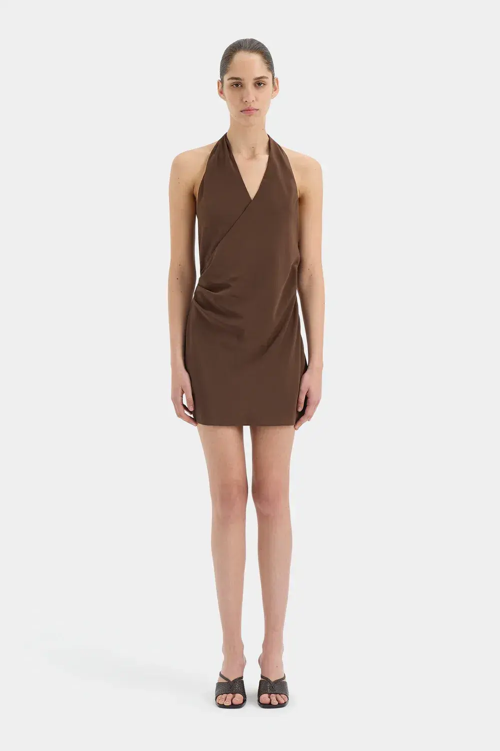Sir the Label Rioja Mini Dress Dark Chocolate Size 2 - Image 2