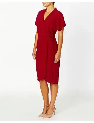 Anthea Crawford KATIA WRAP DRESS Red Size 18 for rent on The Volte - main image