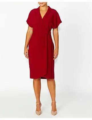 Anthea Crawford KATIA WRAP DRESS Red Size 18 for rent on The Volte - main image
