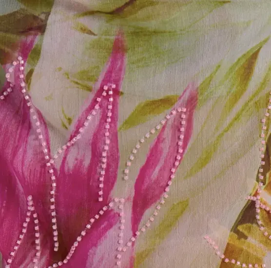 Jaded London Dahlia Hand-Beaded Backless Chiffon Maxi Dress in Rosa - Image 5