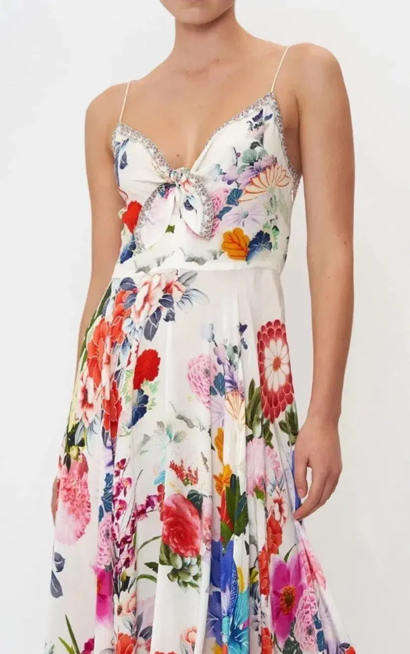 Camilla Long Dress With Tie Front Memories Of A Garden Size S (10) - Image 2