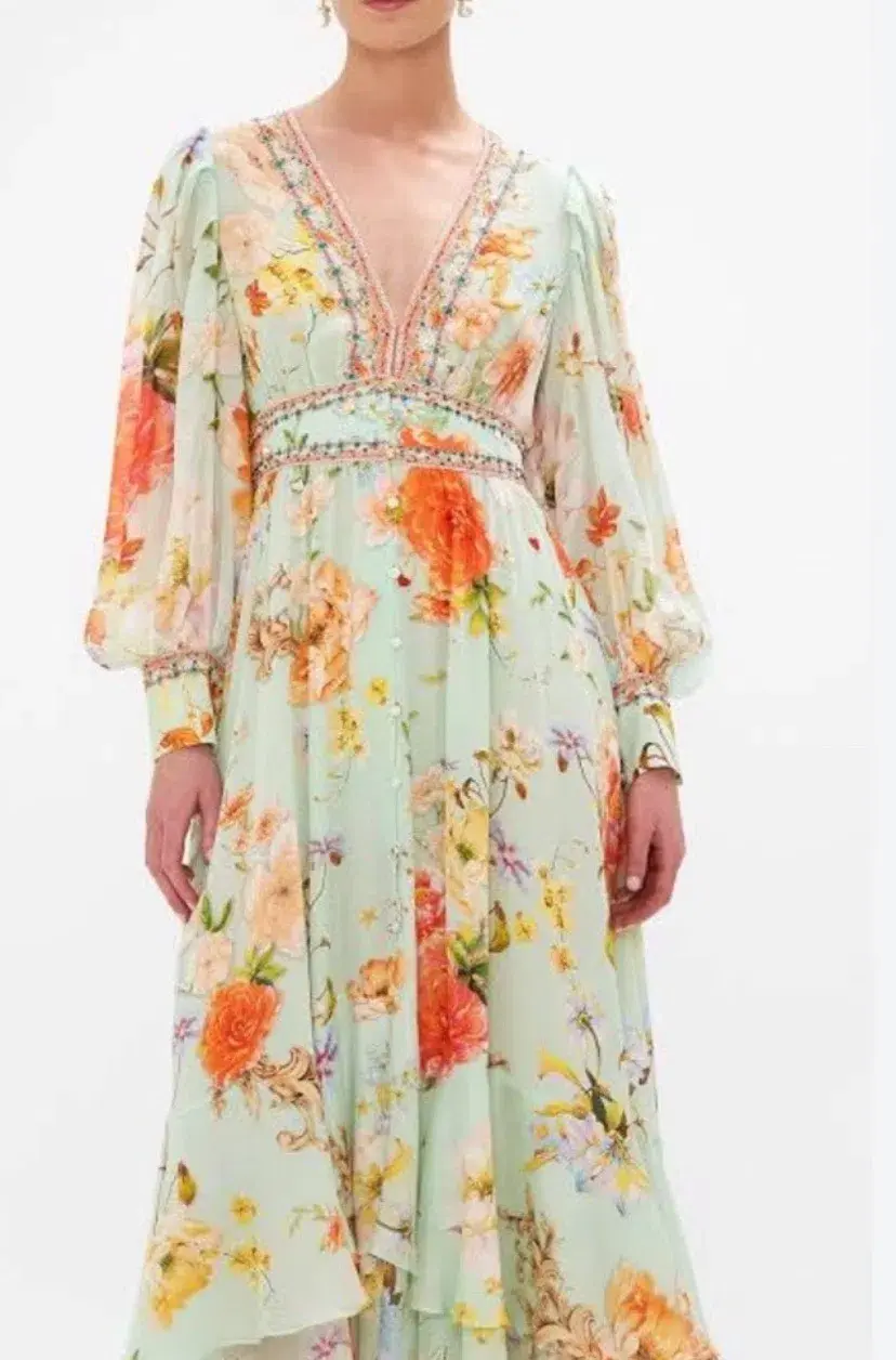 Camilla Long Button Dress Talk The Walk Size XL (16) - Image 1