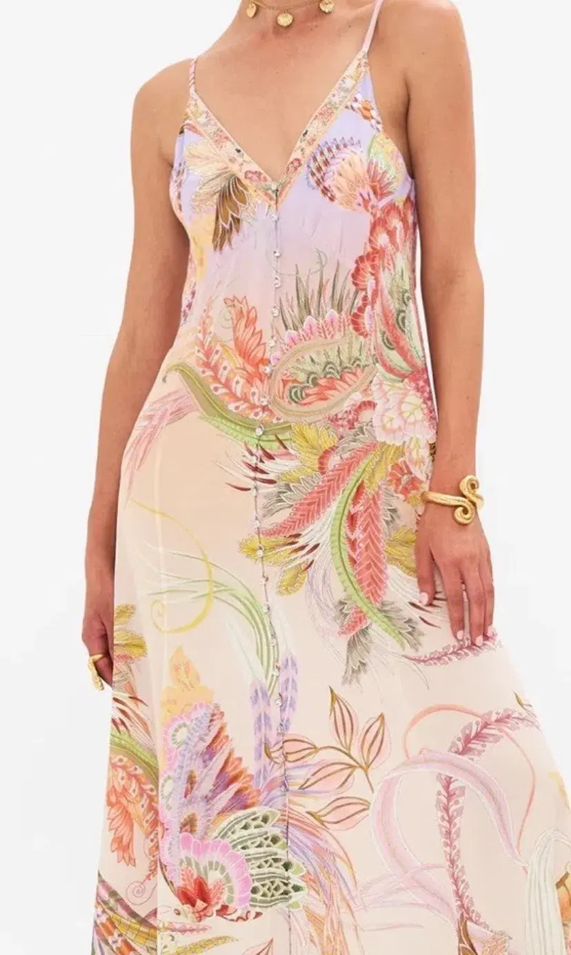 Camilla Button Front Slip Dress Cosmic Tuscan Size XS (8) - Image 3