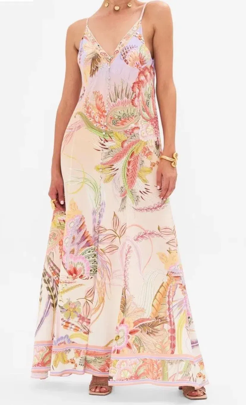 Camilla Button Front Slip Dress Cosmic Tuscan Size XS (8) - Image 1