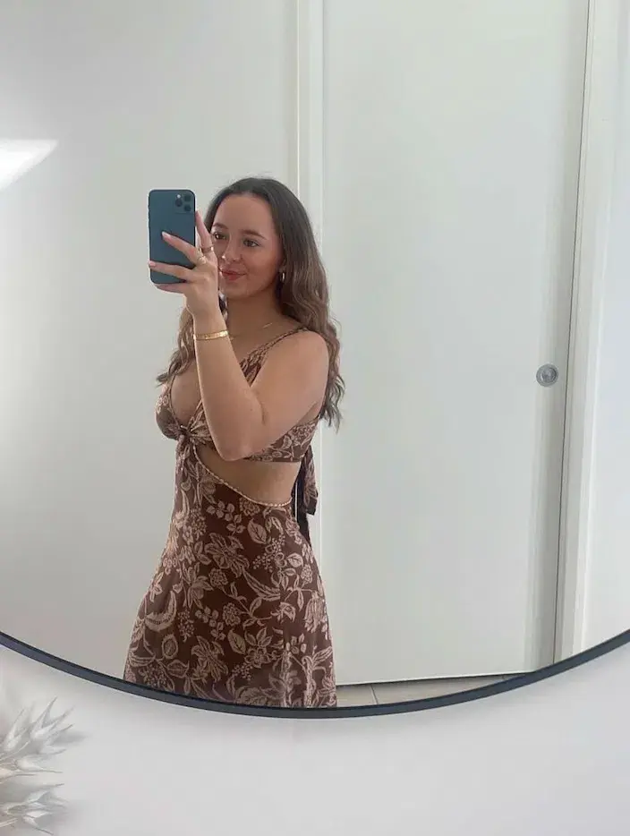 bella boutique midi dress brown  - Image 3