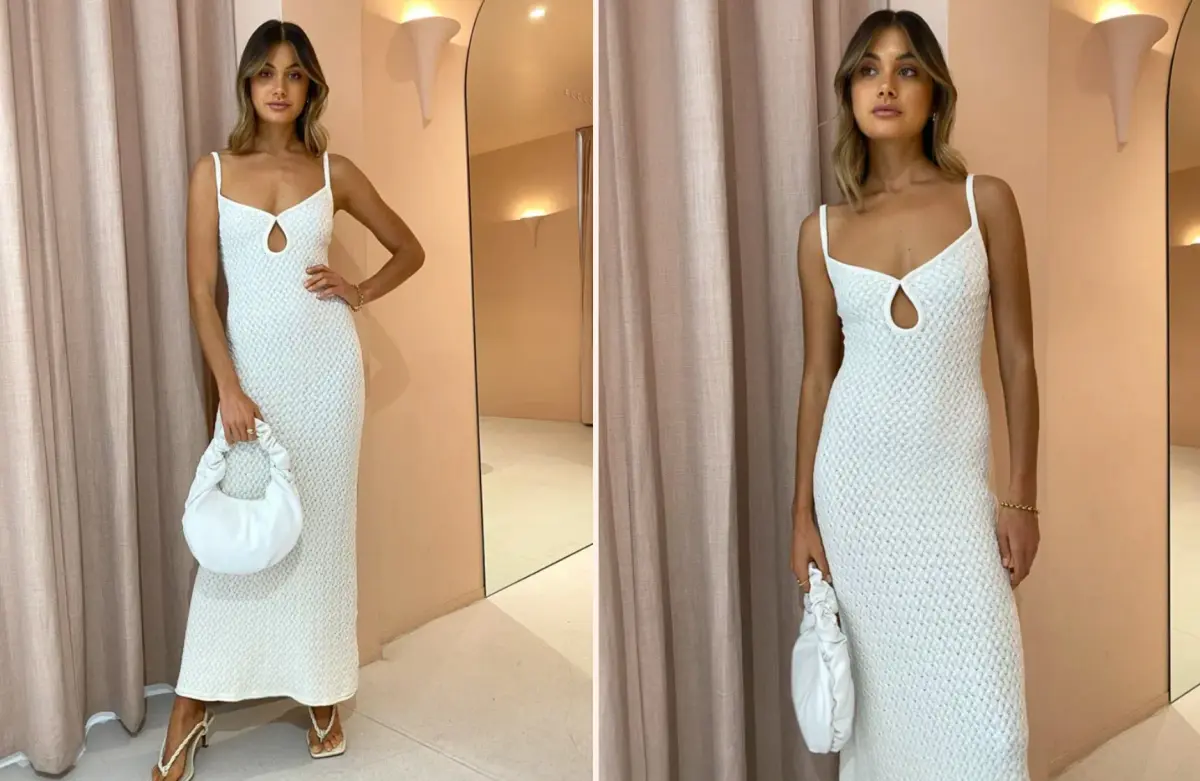 Bec and bridge effie knit key maxi dress in ivory  - Image 1