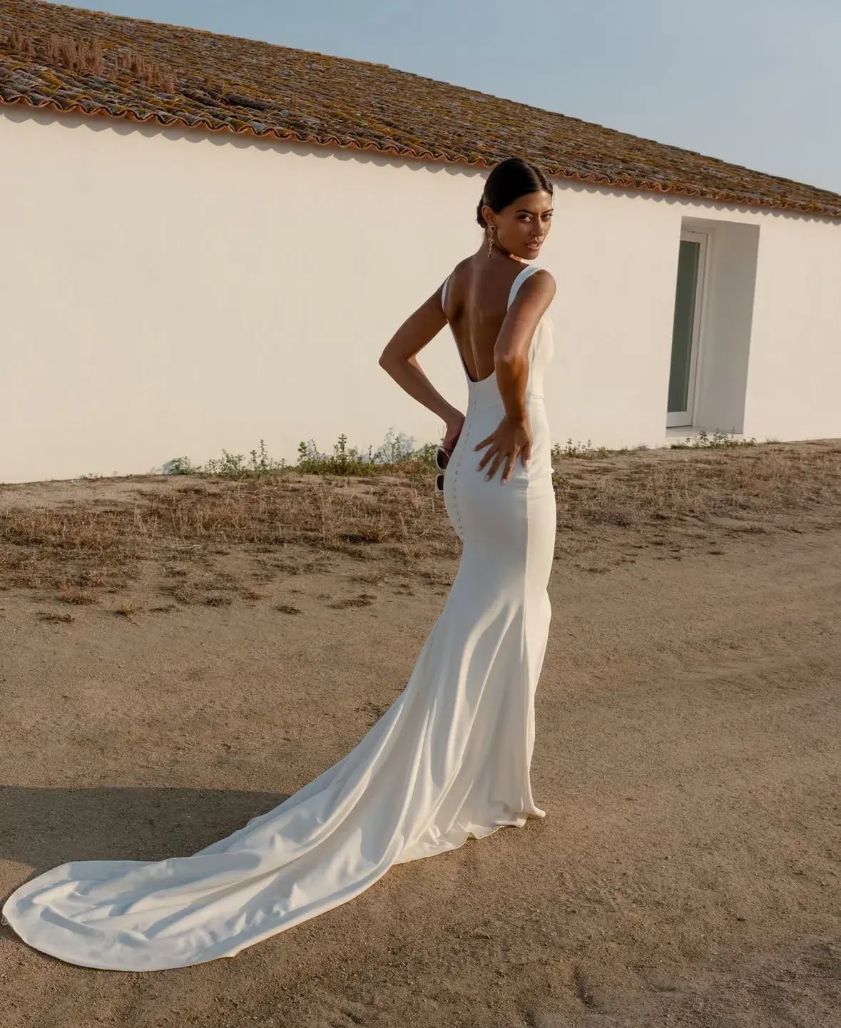 GRACE LOVES LACE Grace Crepe Fit Wedding Dress / Bridal Gown Size XL - Image 1