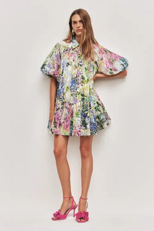 Aje Anthea Mini Smock Dress Size 12 - Image 3