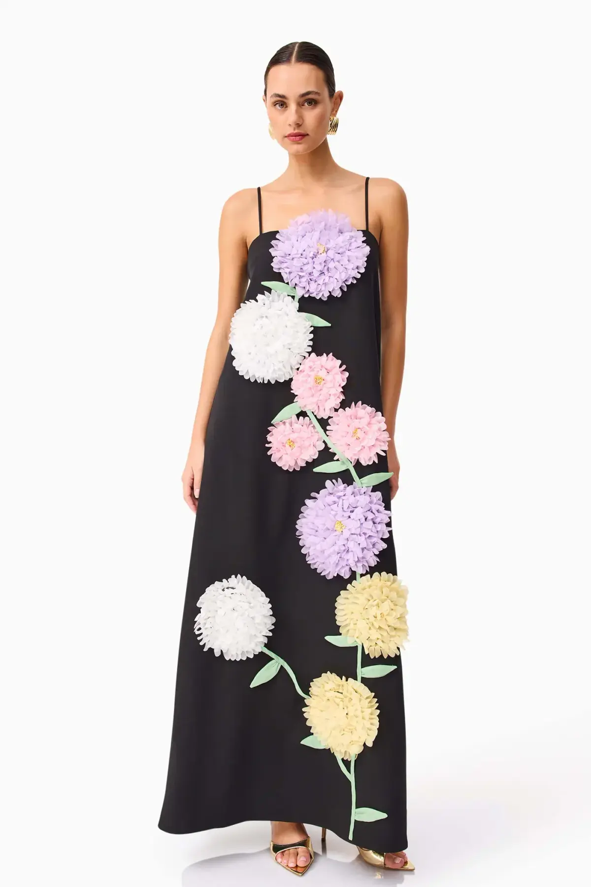 Elliatt Buttercup Embroidered Maxi Dress size 8 Black - Image 3