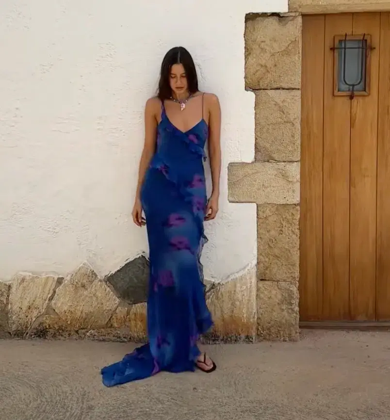 Rat & Boa SORRENTO DRESS in Blue & Purple Size S - Image 1