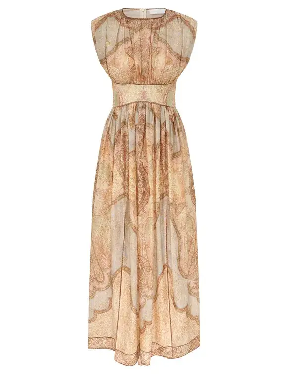 Zimmermann Wanderlust Waisted Dress Tapestry Multi Size OP - Image 1