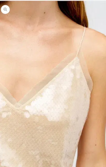 Oroton Sequin Slip Dress Champagne Size 10 for rent on The Volte - main image