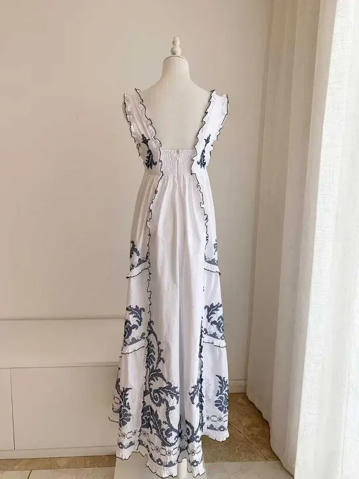 Alemais Hazel smocked embroidered midi dress size 14 - Image 6