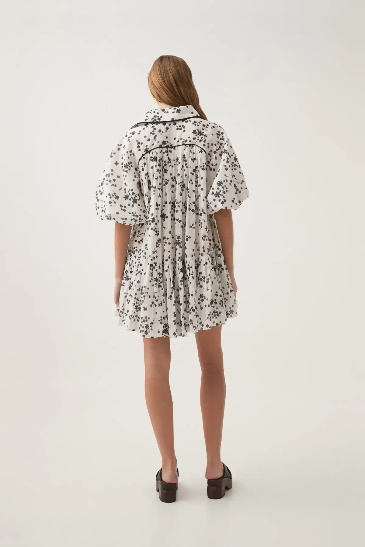Aje Anthea Mini Smock Dress Daylight Daisies Black & White Size 10 - Image 3