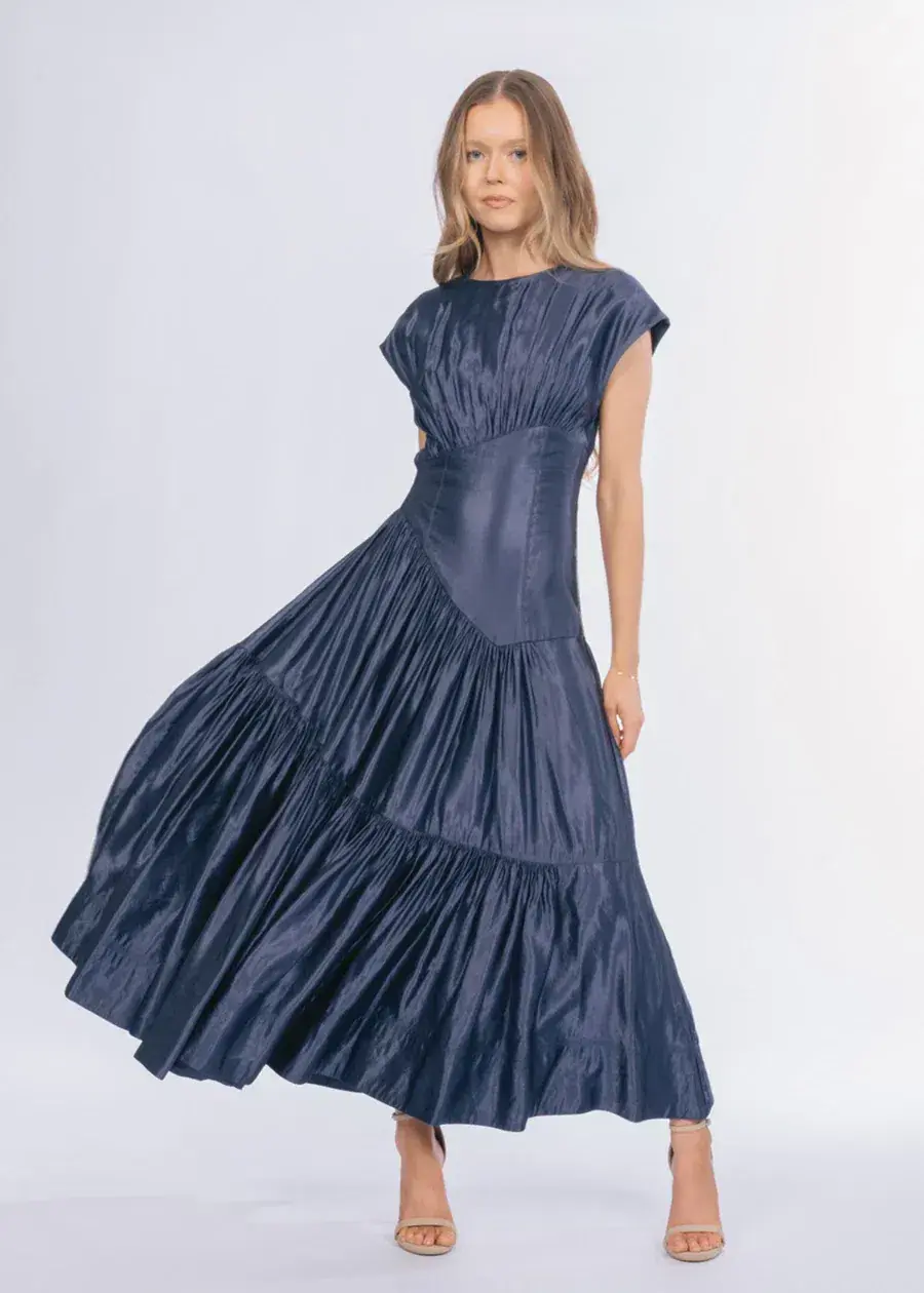Serendipity Reflection Midi Dress in Navy Blue Size 6  - Image 2