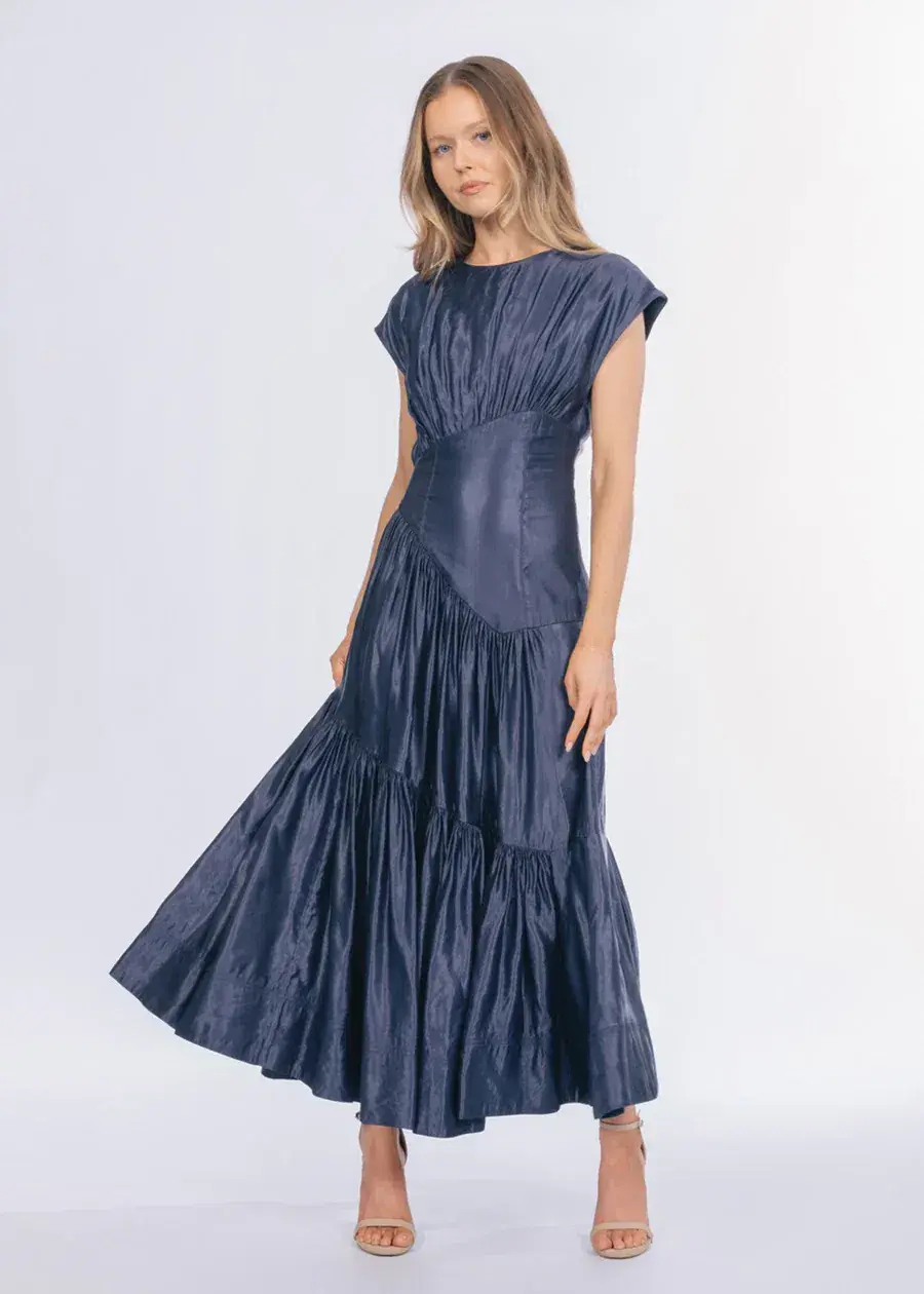 Serendipity Reflection Midi Dress in Navy Blue Size 6  - Image 1
