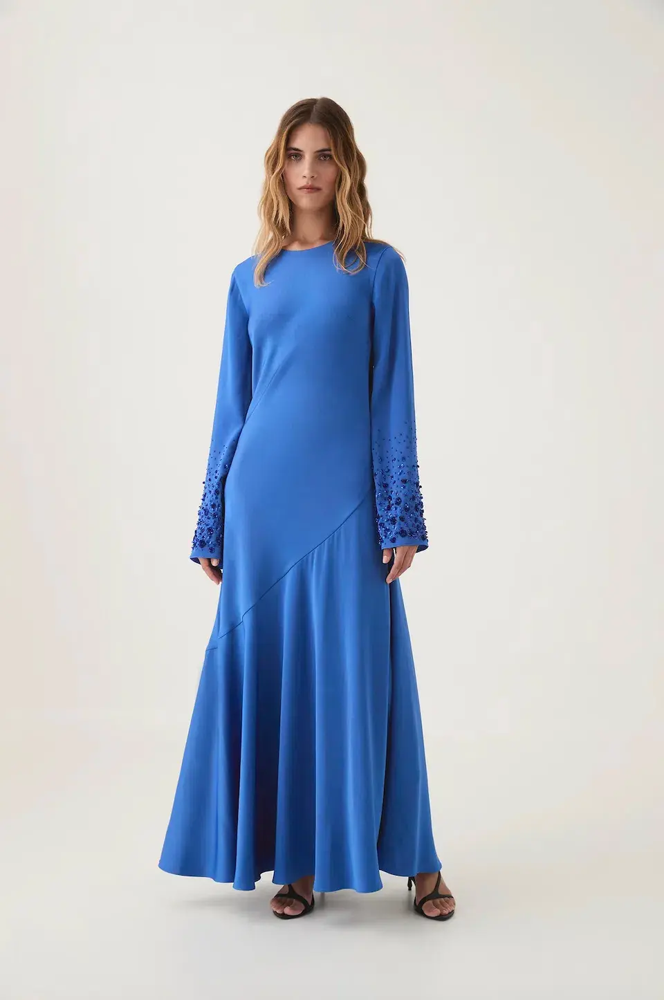 AJE Weylyn Sequin Cuff Maxi Dress in Cobalt Blue Size 6 - Image 1