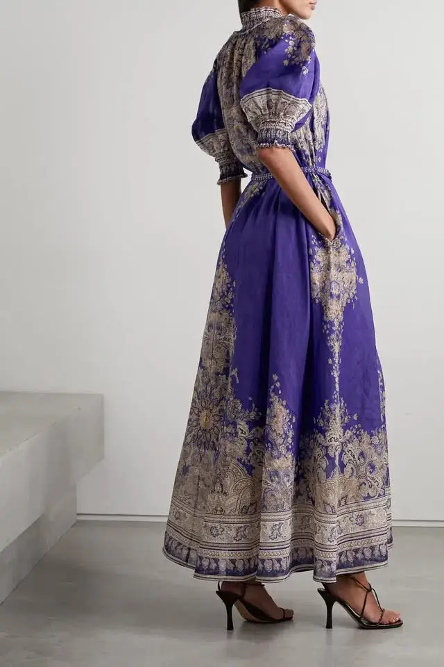 Zimmermann Anneke Swing Maxi Dress Indigo Paisley Size 3 / AU 14 - Image 2