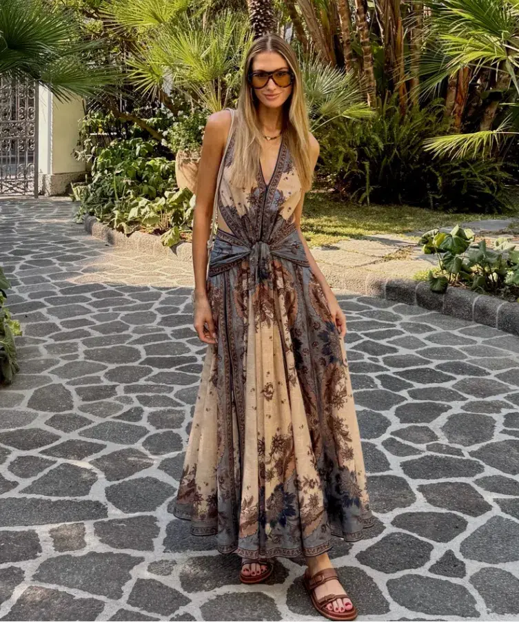 Zimmermann Ascension Plunge Halter Maxi Dress - Image 3