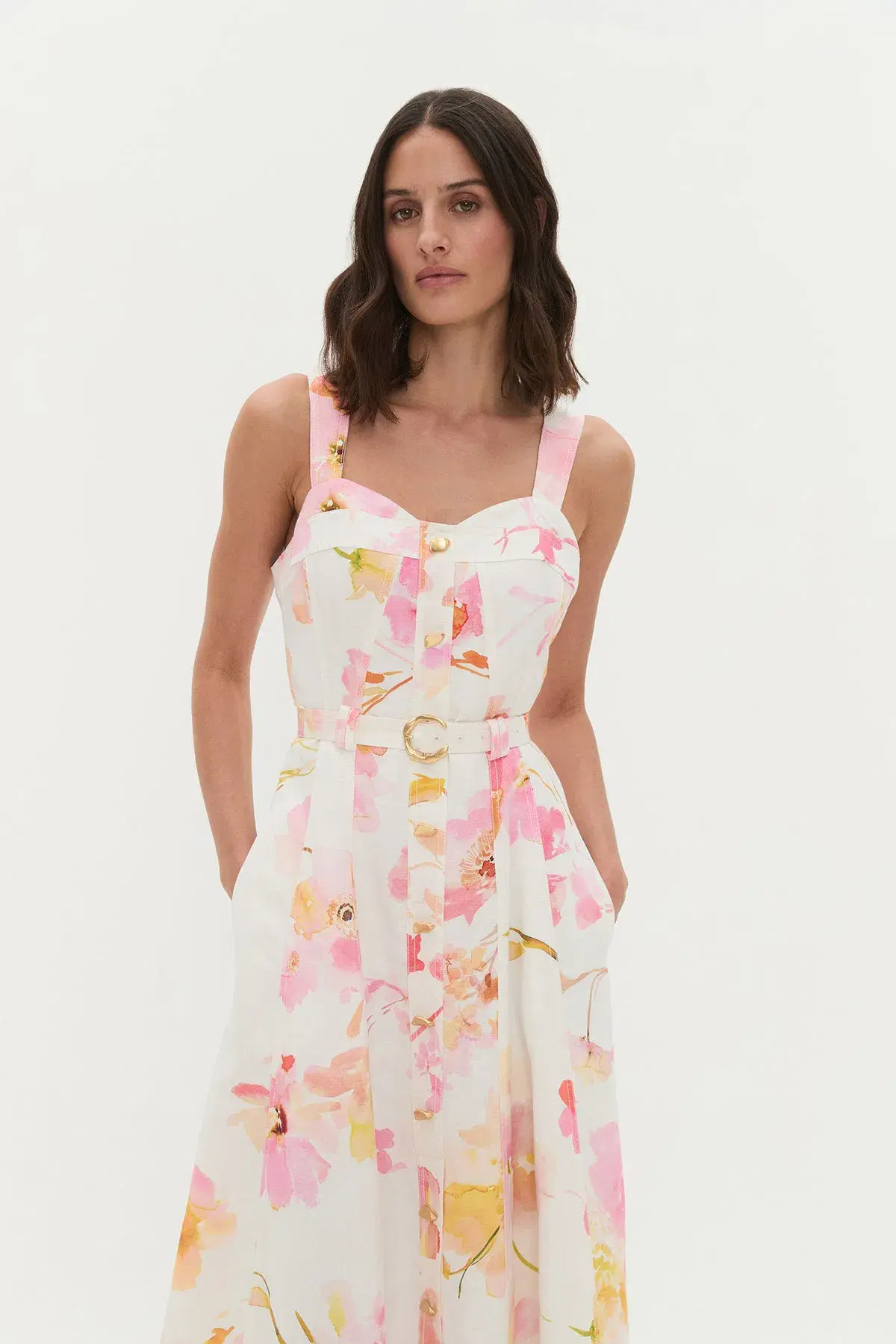 AJE ZARIE MIDI DRESS in WILDFLOWERS SIZE 6 - Image 2