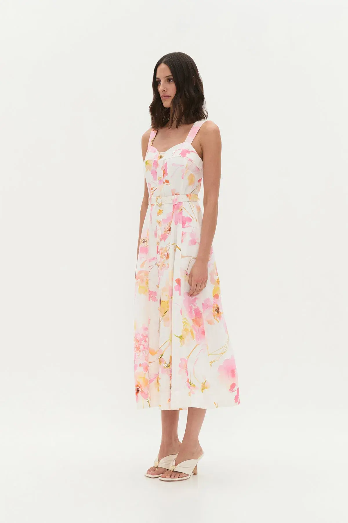 AJE ZARIE MIDI DRESS in WILDFLOWERS SIZE 6 - Image 3