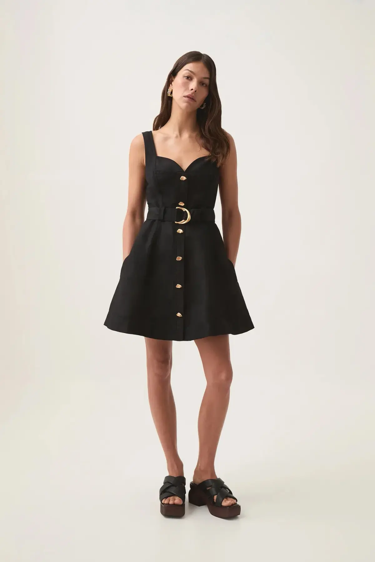 Aje Clay Belted Mini Dress / Black / Size 14 - Image 1