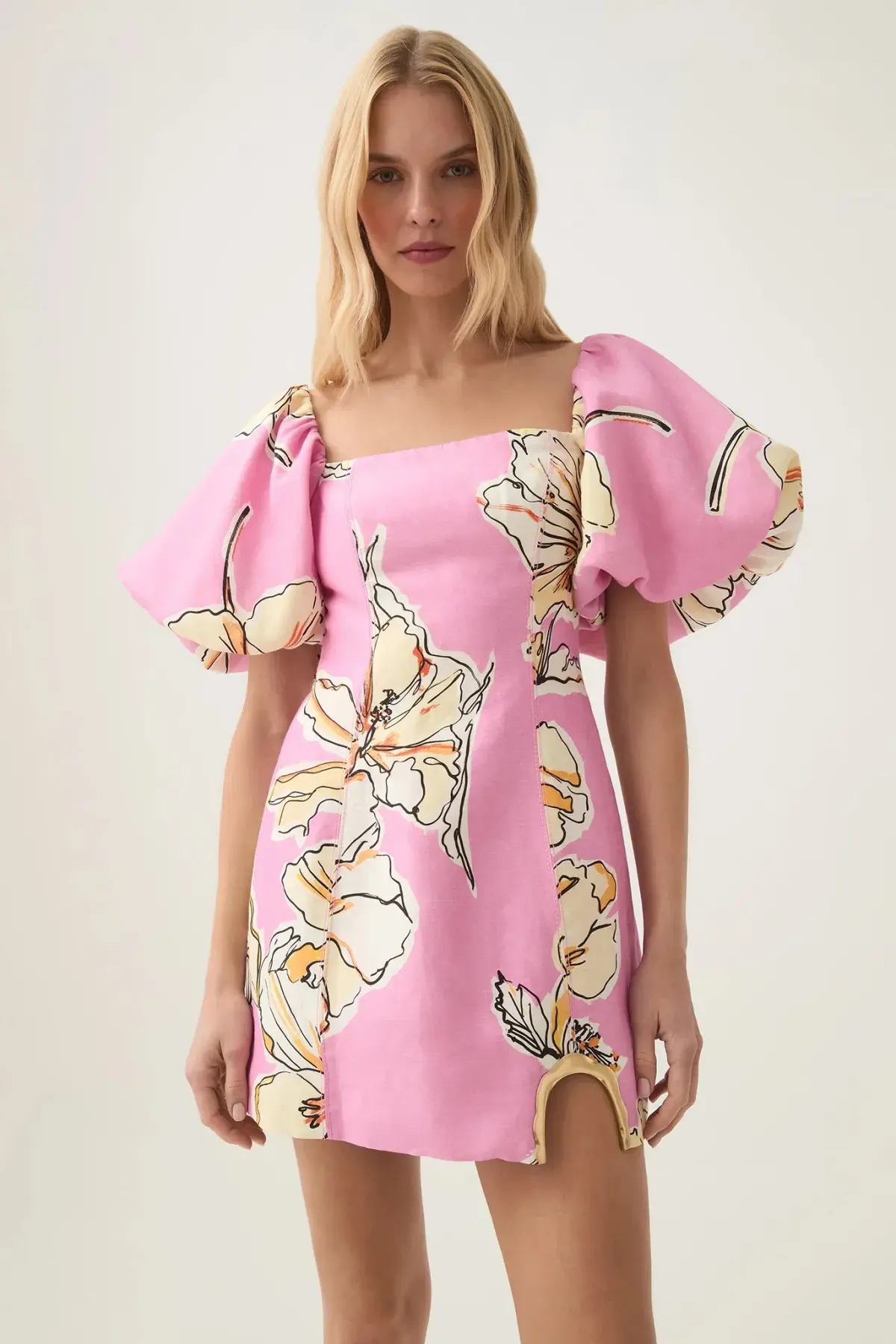 AJE FLOURISH MINI DRESS / PINK HIBISCUS / SIZE 16 - Image 1