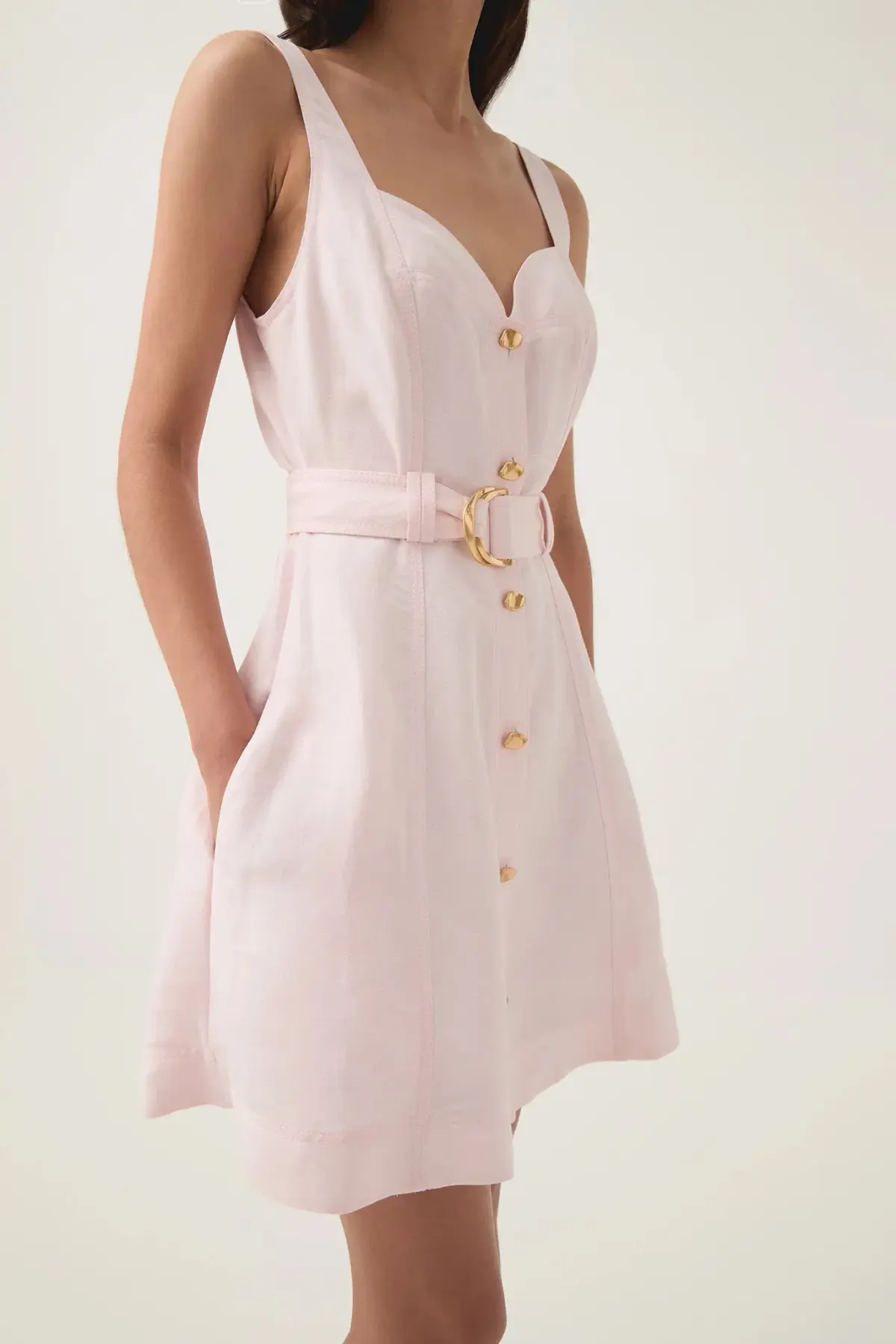 Aje Clay Belted Mini Dress / Pastel Pink / Size 16 - Image 5