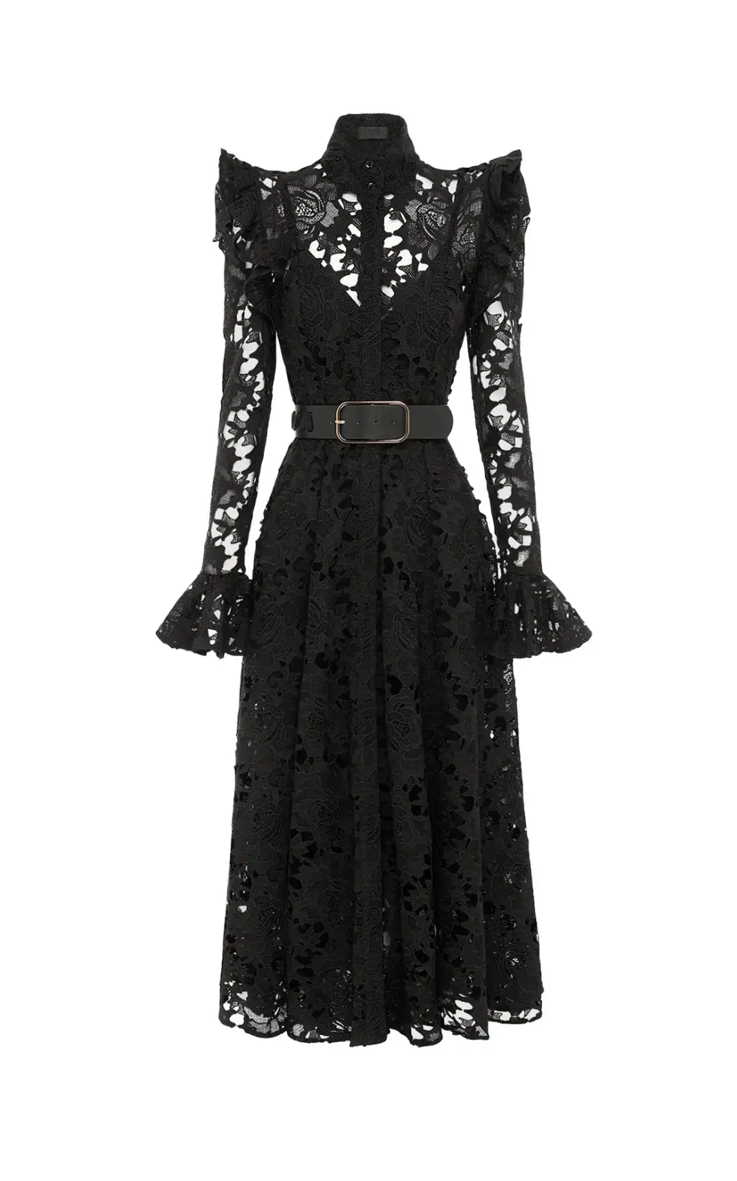 Leo Lin Aliyah Lace Butterfly Sleeve Midi Dress in black  Size 14 - Image 1