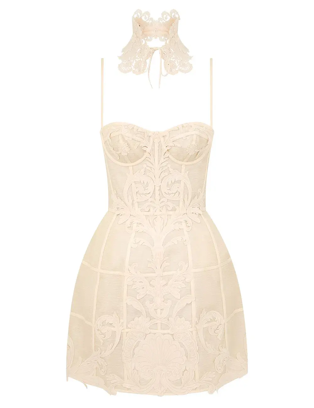 Zimmermann Rebellion Filigree Mini Dress in Cream Size 2 / AU 12 - Image 4