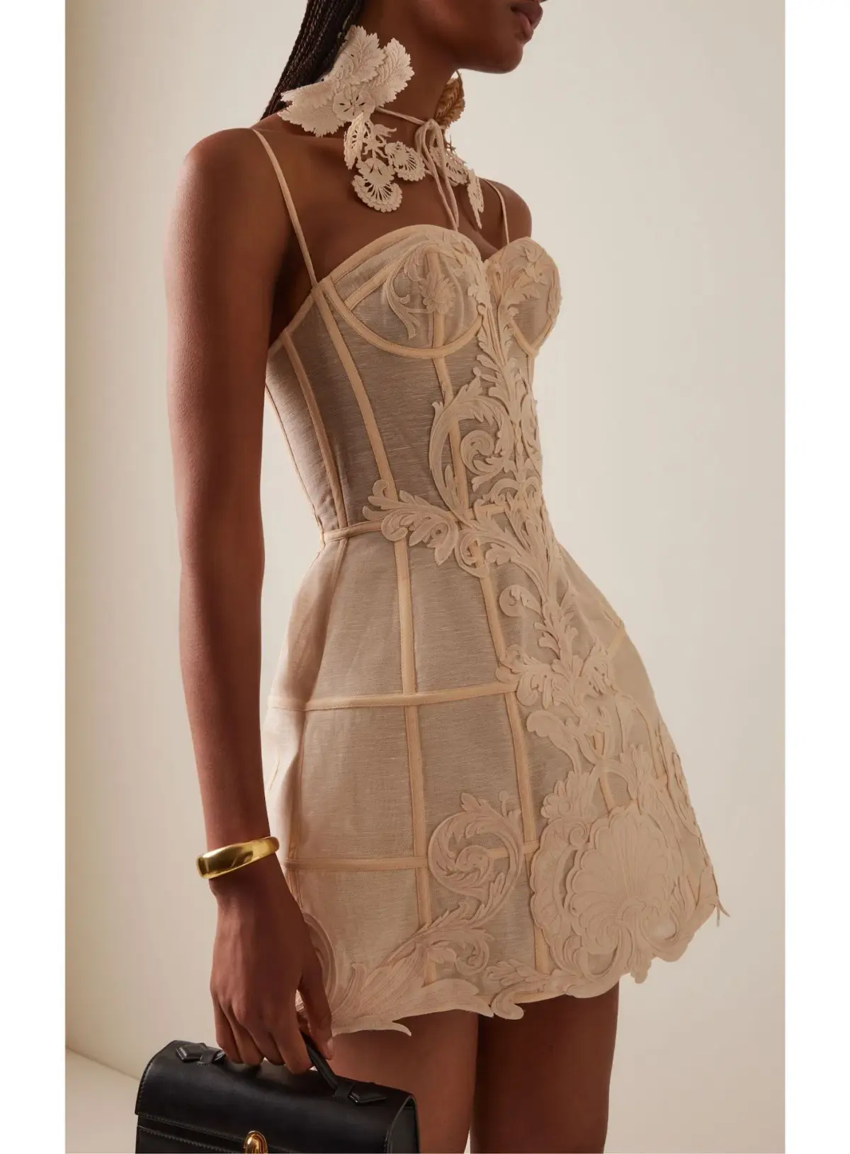 Zimmermann Rebellion Filigree Mini Dress in Cream Size 2 / AU 12 - Image 2