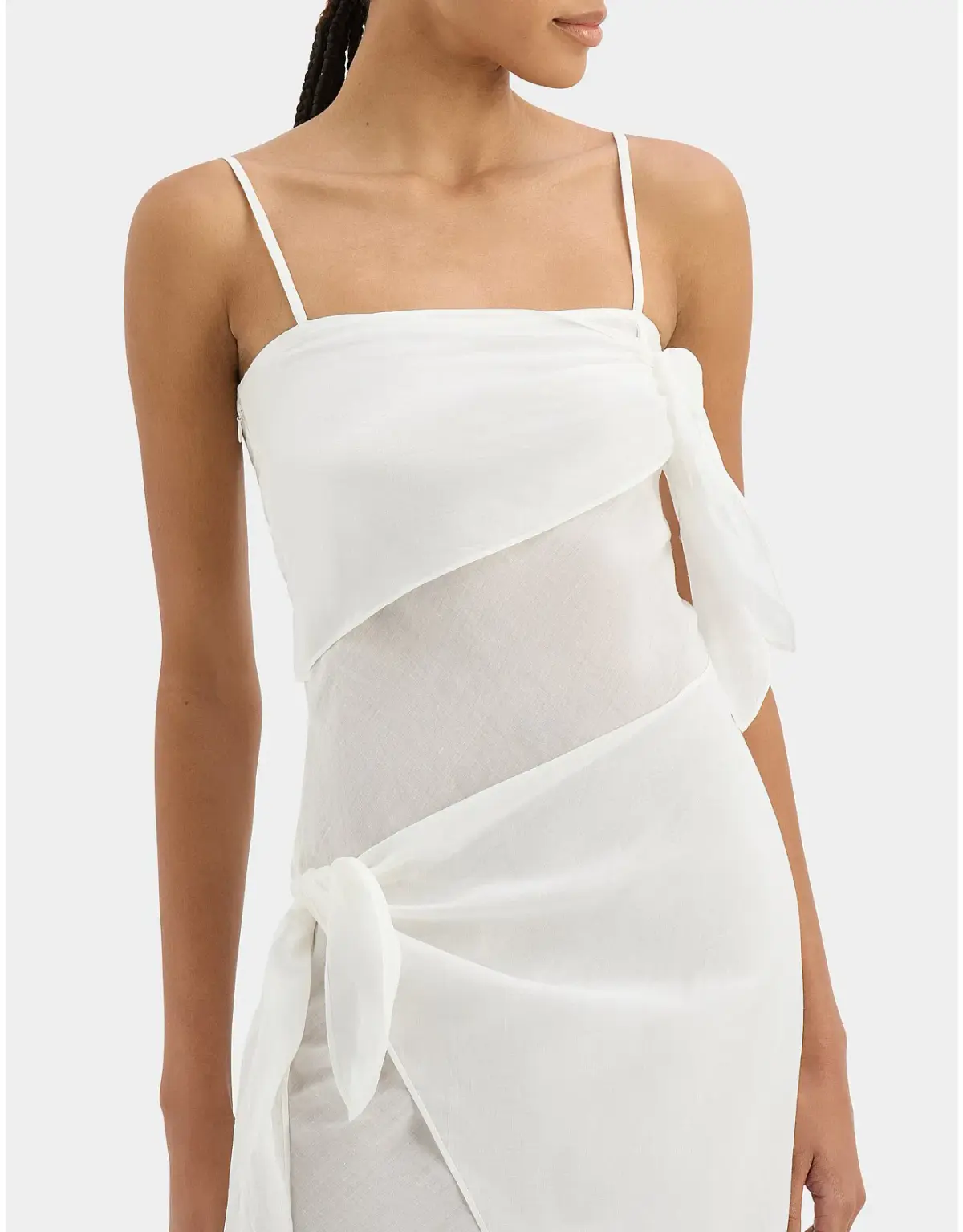 SIR Rosalia Wrap midi dress Ivory - Image 4