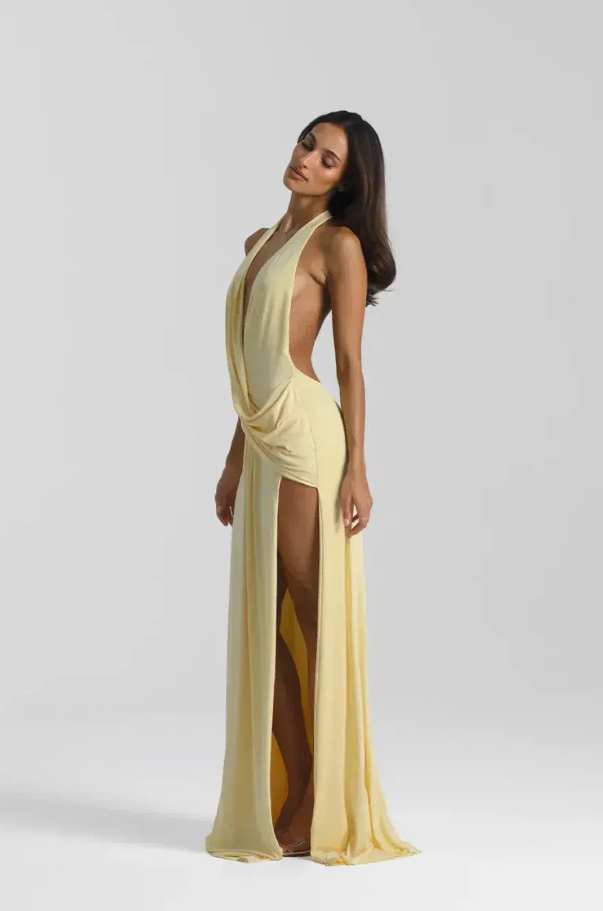 Natalie Rolt Winona Gown Yellow Lemon Size 8 (1) - Image 2