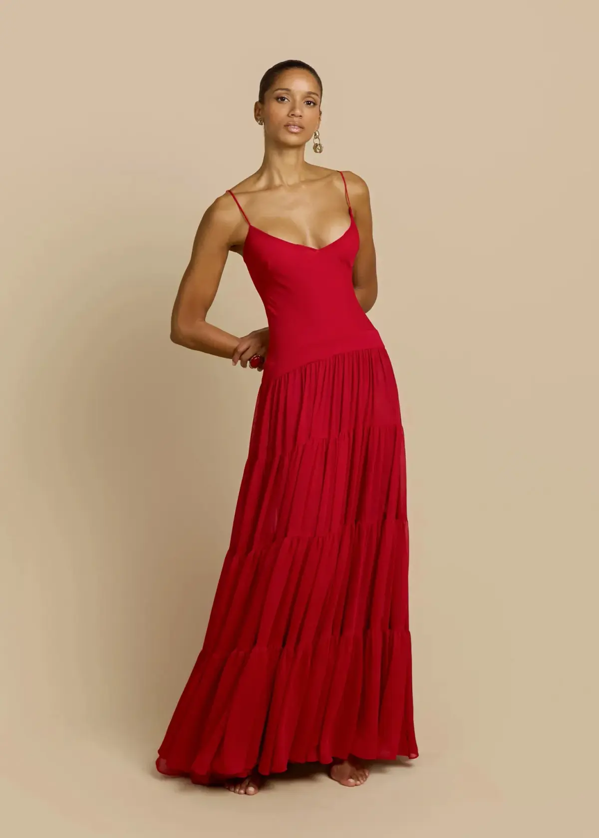 ARCINA ORI DELPHINA DRESS RED SIZE 8 - Image 2