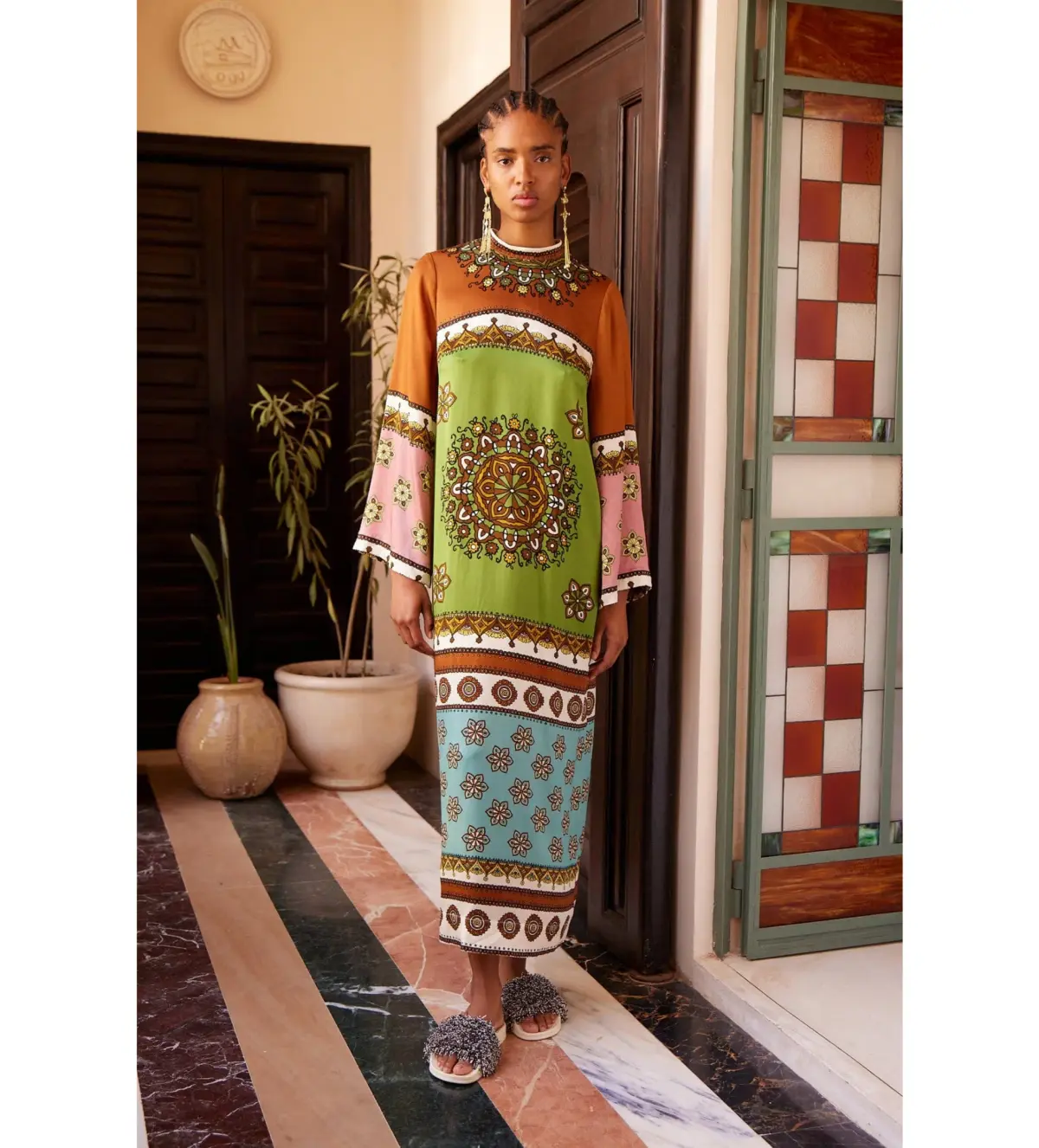 Alémais	Contina Silk Midi Dress Multi Size 4  - Image 1